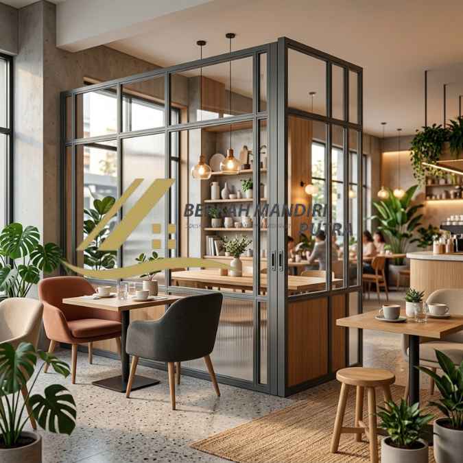 Vendor Partisi Aluminium Cafe Estetik Terjangkau