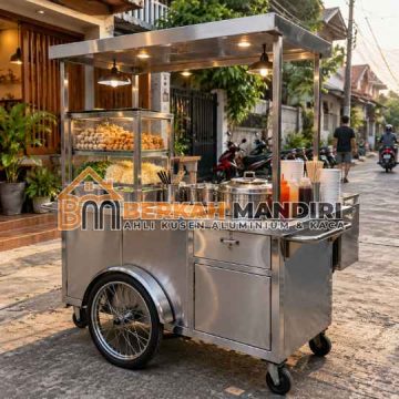 Gerobak Aluminium Custom Jualan Kekinian Anti Karat Bekasi