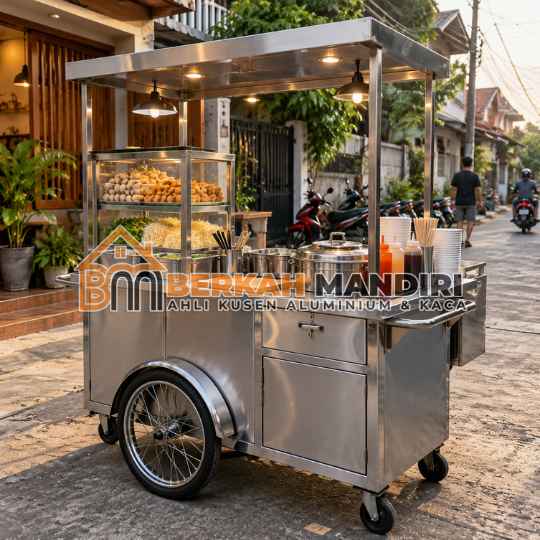 Gerobak Aluminium Custom Jualan Kekinian Anti Karat Bekasi Gerobak Aluminium Custom Jualan Kekinian Anti Karat Bekasi